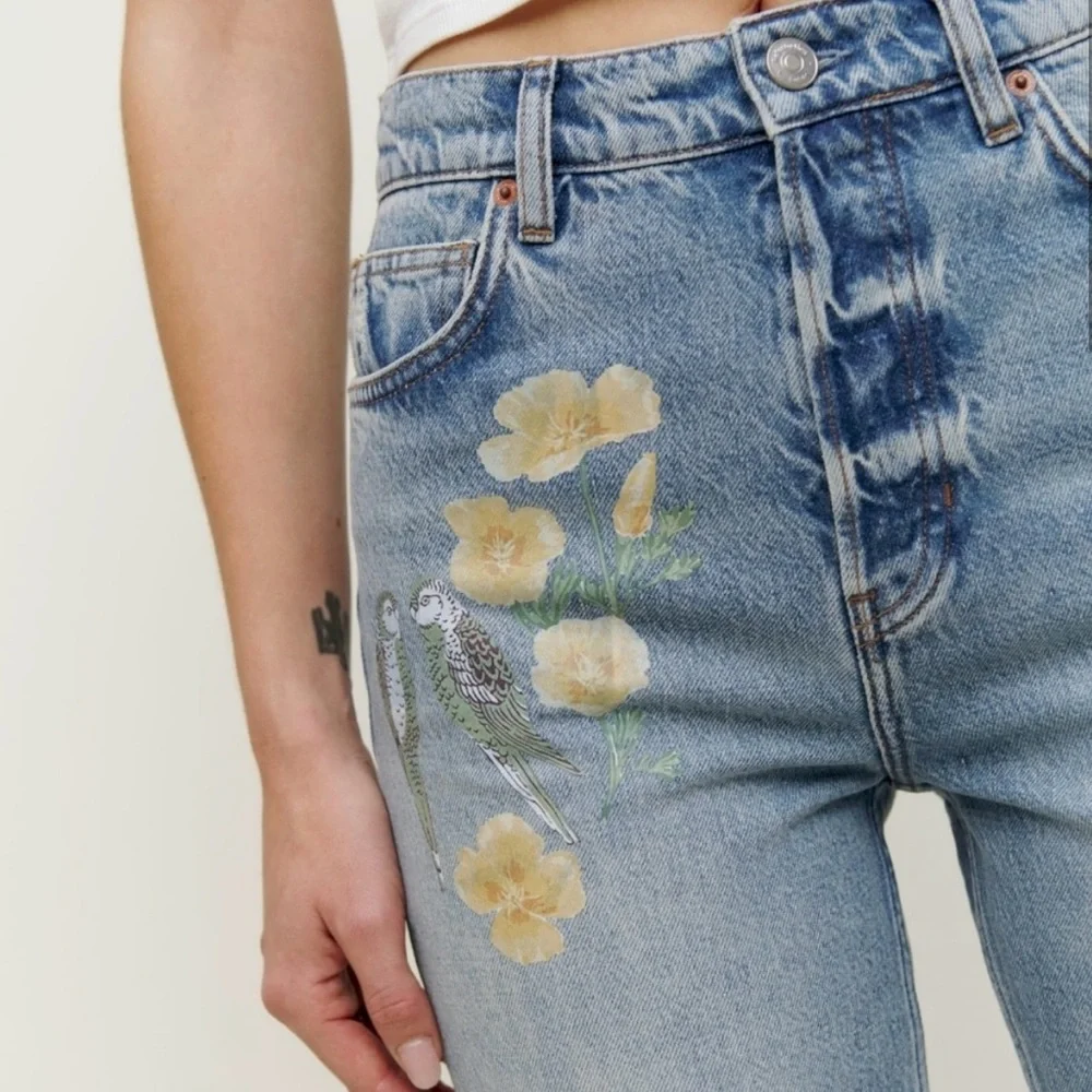 Reformation Cynthia High Rise Straight Jeans in Paradise size 29 NWT - Picture 3 of 8